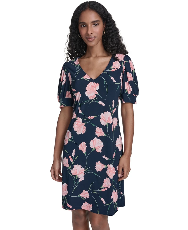 Tommy Hilfiger Petite V-Neck Short-Sleeve Dress