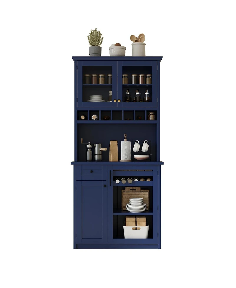 Streamdale Farmhouse Buffet with Hutch, Kitchen Pantry Storage Cabinet