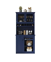 Streamdale Farmhouse Buffet with Hutch, Kitchen Pantry Storage Cabinet