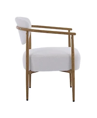 Streamdale Furniture White Teddy Velvet Dining Chair (2 Sets) - Wood Grain Visual