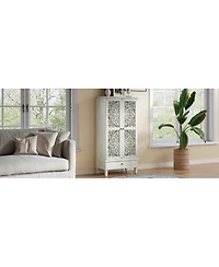 Streamdale Furniture Rustic 55" Storage Cabinet with Drawer and Carved Wood Doors