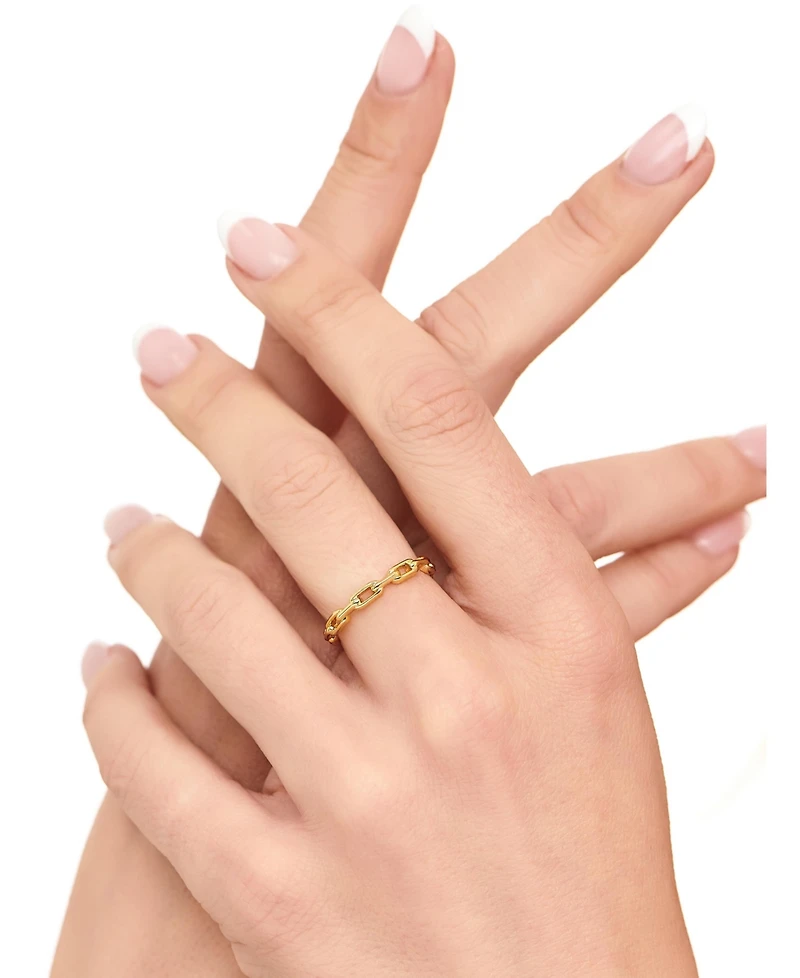 Devata Cable Link Ring Gold Plated Sterling Silver, 6