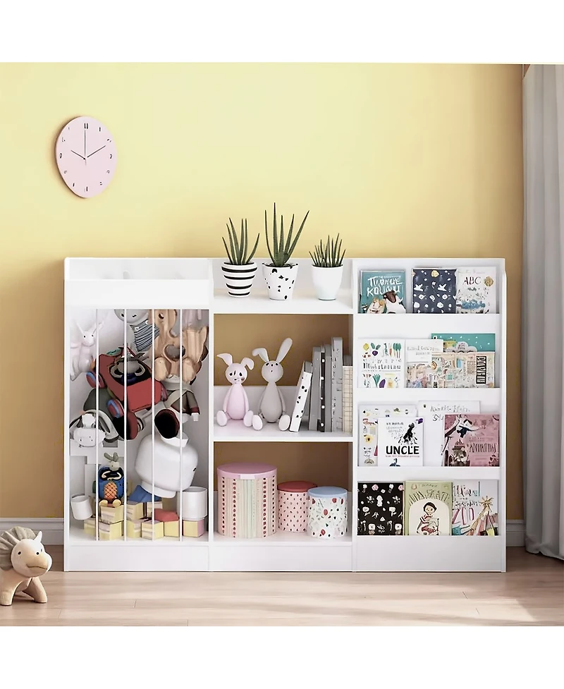 Streamdale Furniture Kids Bookshelf and Toy Storage, 3-Tier Sling Bookcase for Nursery