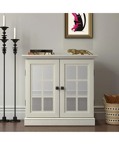 Streamdale Furniture Storage sideboard cabinet with 2 mirrored doors & adjustable shelf