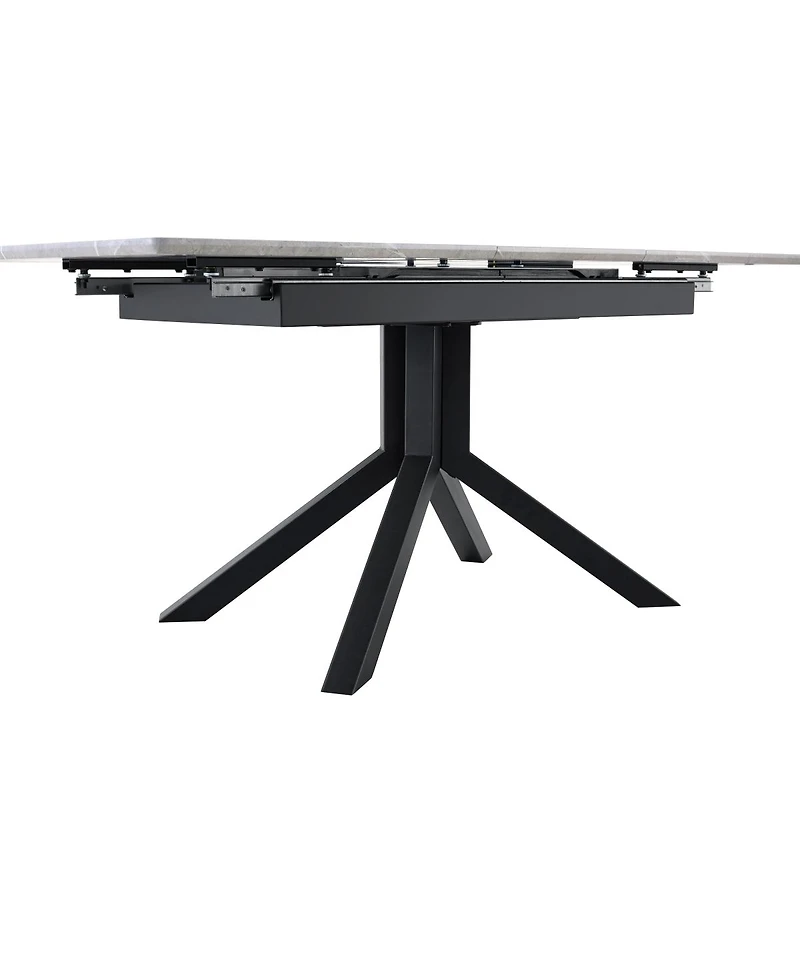 Streamdale Furniture Extendable Dining Table: Modern Mdf & Metal, Easy Assembly