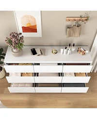 Streamdale Furniture White 9 Drawer Cabinet/Dresser for Bedroom, Living Room, Hallway, Entryway