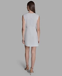 Bcbg Women's Crepe Square Neck Button Front Two-Piece Dress