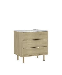 Streamdale Furniture Modern Wood Nightstand with Charging Station & Storage