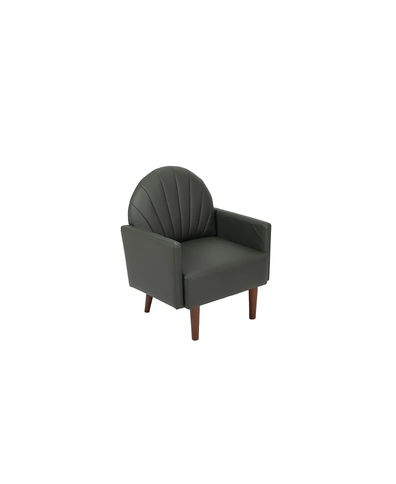 Streamdale Furniture Shell armchair with Pu leather and wooden legs