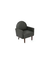 Streamdale Furniture Shell armchair with Pu leather and wooden legs