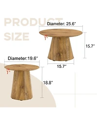 Streamdale Furniture Streamdale Natural Wood Grain Round Coffee Table Set