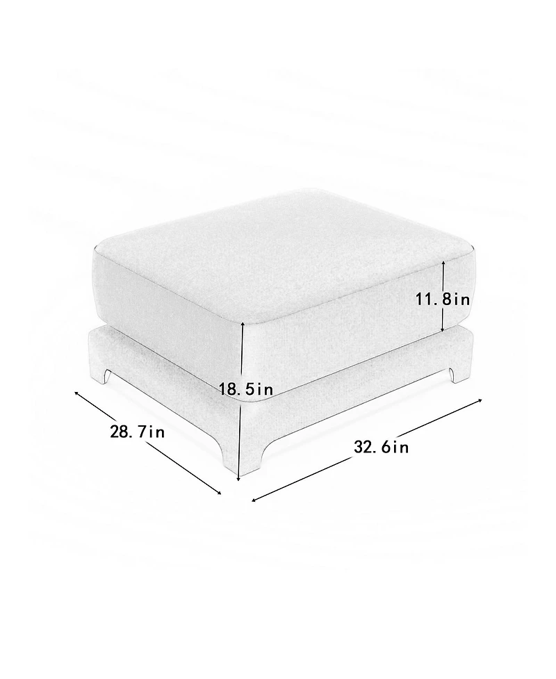 Streamdale Furniture Exquisite Chenille Sofa with Tufted Arms and Lumbar Support