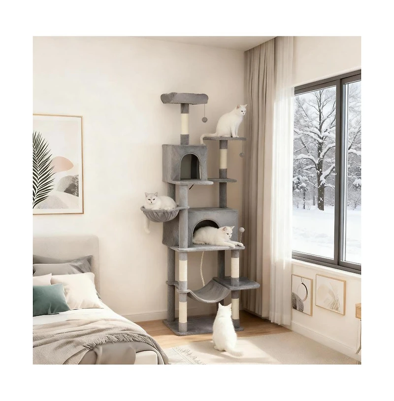 Zeus & Ruta 80" Tall Multi-Level Cat Tree Tower