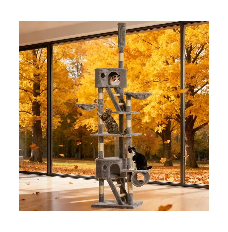 Zeus & Ruta 94.5-102.4" Height Adjustable Cat Tree
