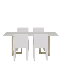 Furniture Emila 5-Pc. Dining Set (Rectangular Table & 4 Upholstered Chairs