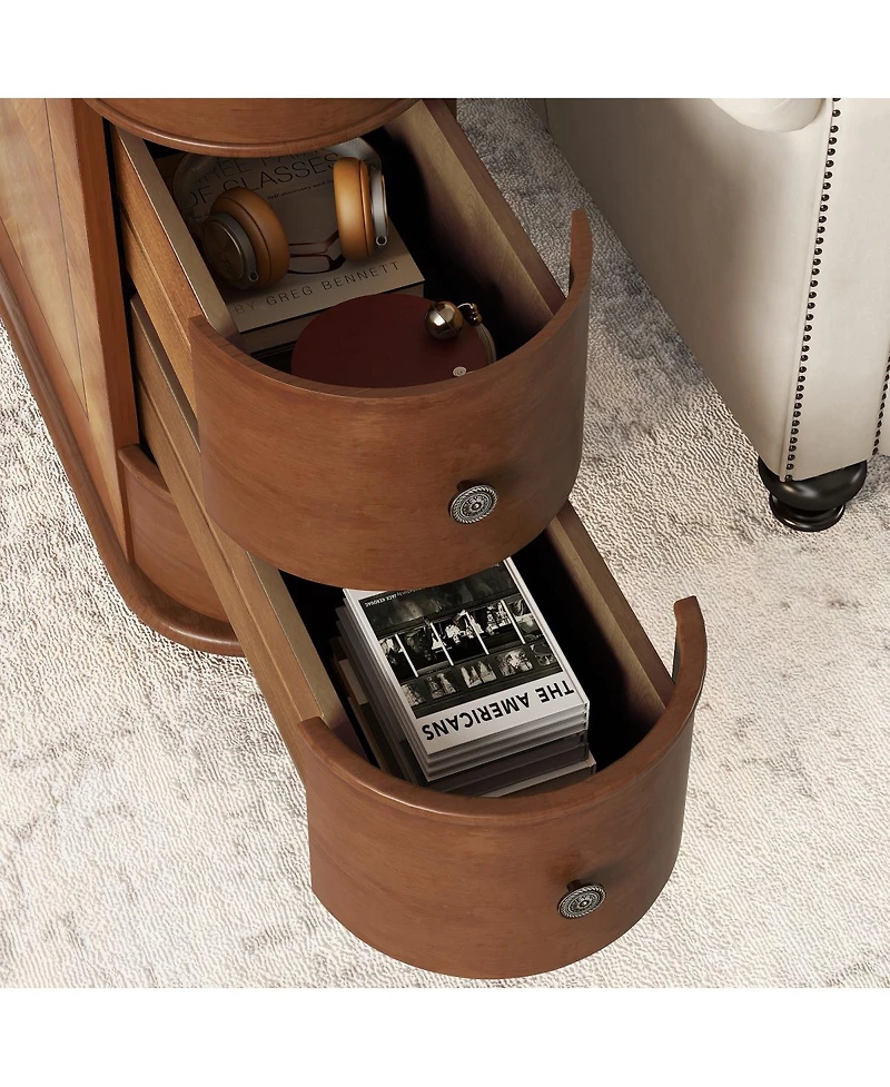 Streamdale Furniture Streamdale End Table with Charging Station & Drawers, No Assembly Required