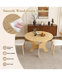 Streamdale Furniture 43" Folding Dining Table Set with 2 Chairs, Wild Oak Veneer, Space Saving