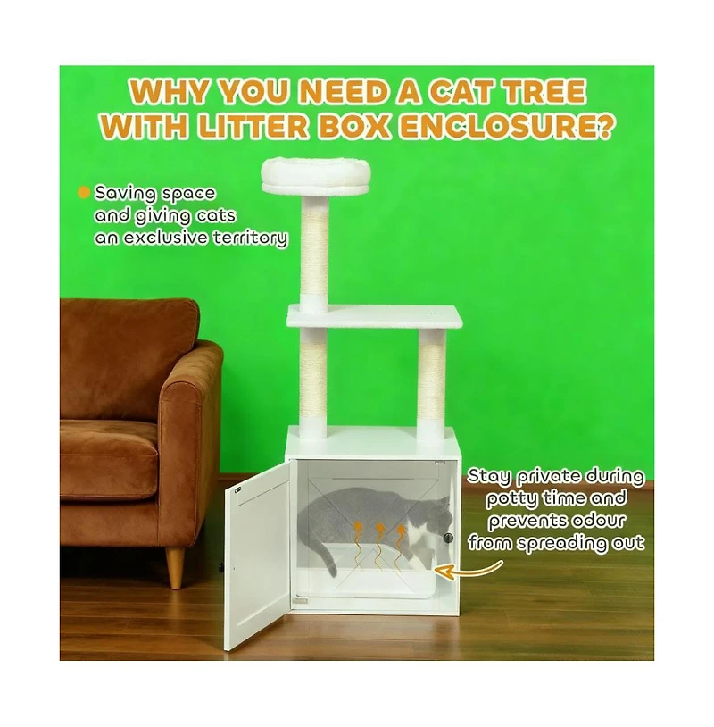 Zeus & Ruta Cat Tree with Litter Box Enclosure