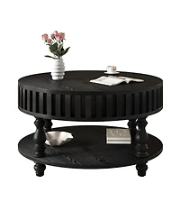 Streamdale Furniture Modern Fluted Coffee Table with Storage, Flip-Top Center Table