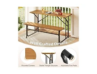 Slickblue Acacia Wood Patio Picnic Table Bench for 2 People