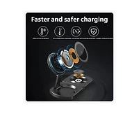 Risokeys 3-in-1 Wireless Charger for Apple iPhone - Portable Foldable Charger for iWatch iPhone and Earphones