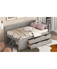 Streamdale Furniture Twin Daybed with Drawers and Shelves