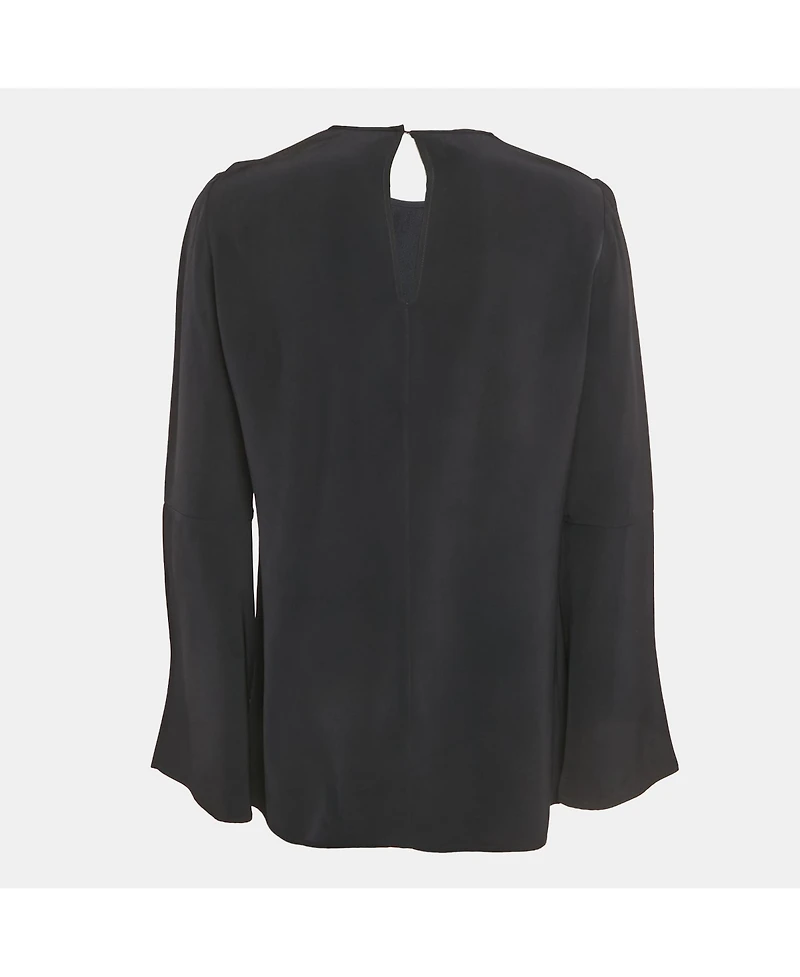 Pre-Owned Stella Mccartney Women's Navy Blue Crepe Flared Sleeve Blouse