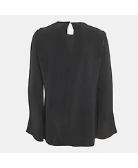 Pre-Owned Stella Mccartney Women's Navy Blue Crepe Flared Sleeve Blouse