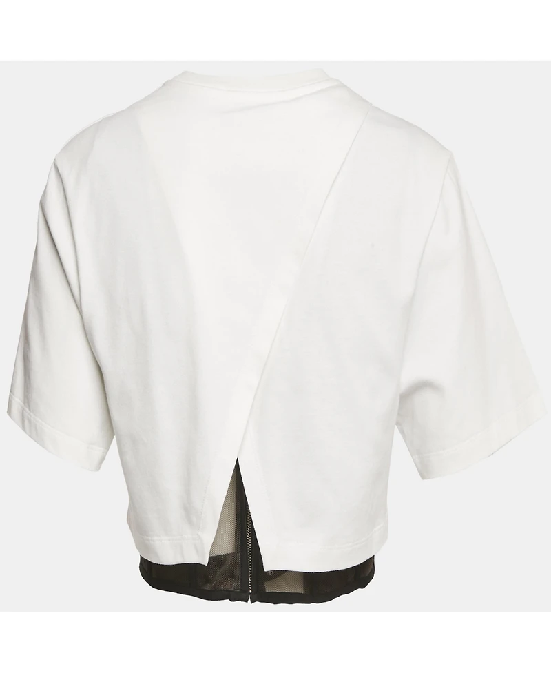 Pre-Owned Alexander Mcqueen Women's White/black Cotton Corset T-Shirt