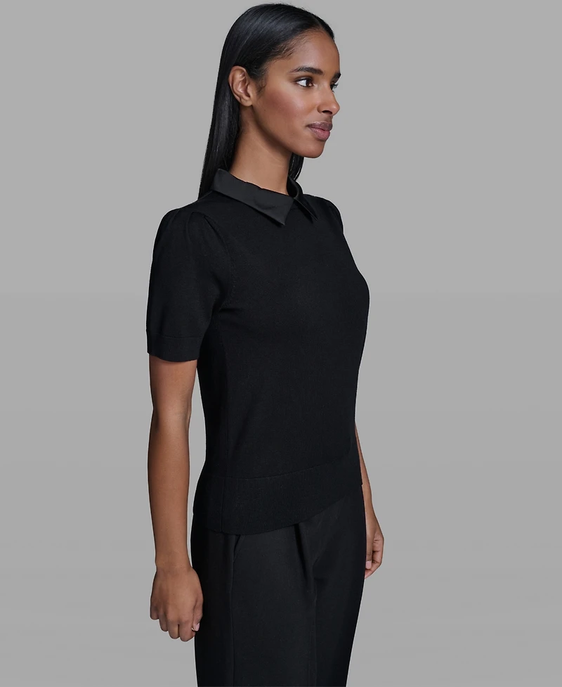 Karl Lagerfeld Paris Women's Collared Sweater