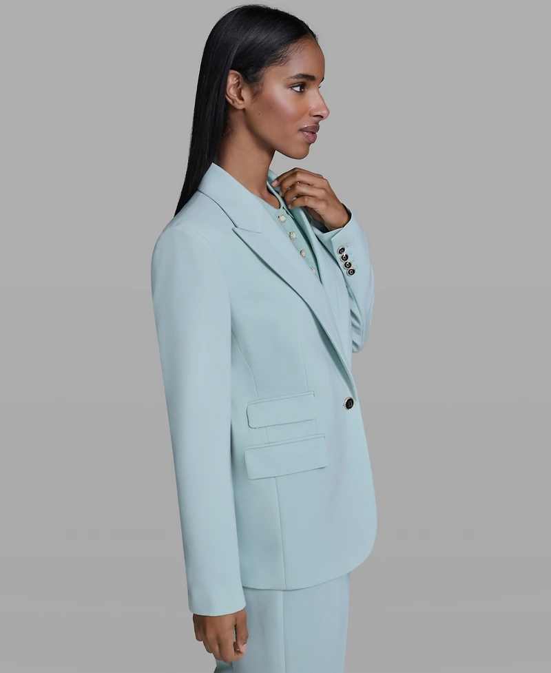 Karl Lagerfeld Paris Women's Notch Lapel Collar One-Button Jacket
