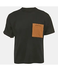 Pre-Owned Jacquemus Men's Black Jersey Pocket Detail T-Shirt