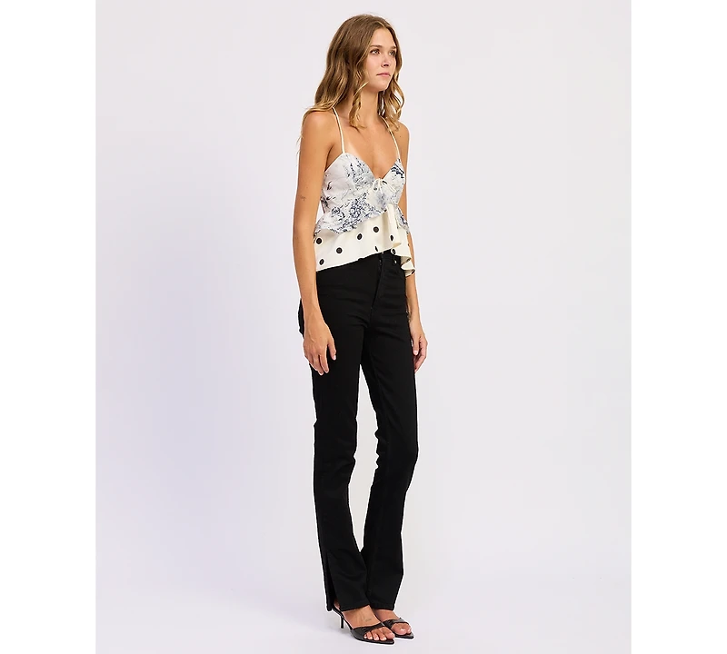 En Saison Women's Cyrus V-Neck Peplum Top