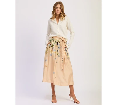 En Saison Women's Carrera A-Line Midi Skirt