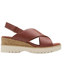 Clarks Women's Diaz Cross Round Toe Wedge Sandals