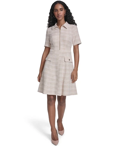 Tommy Hilfiger Women's Short-Sleeve Zipper-Front Dress