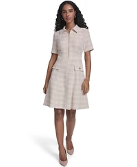 Tommy Hilfiger Women's Short-Sleeve Zipper-Front Dress