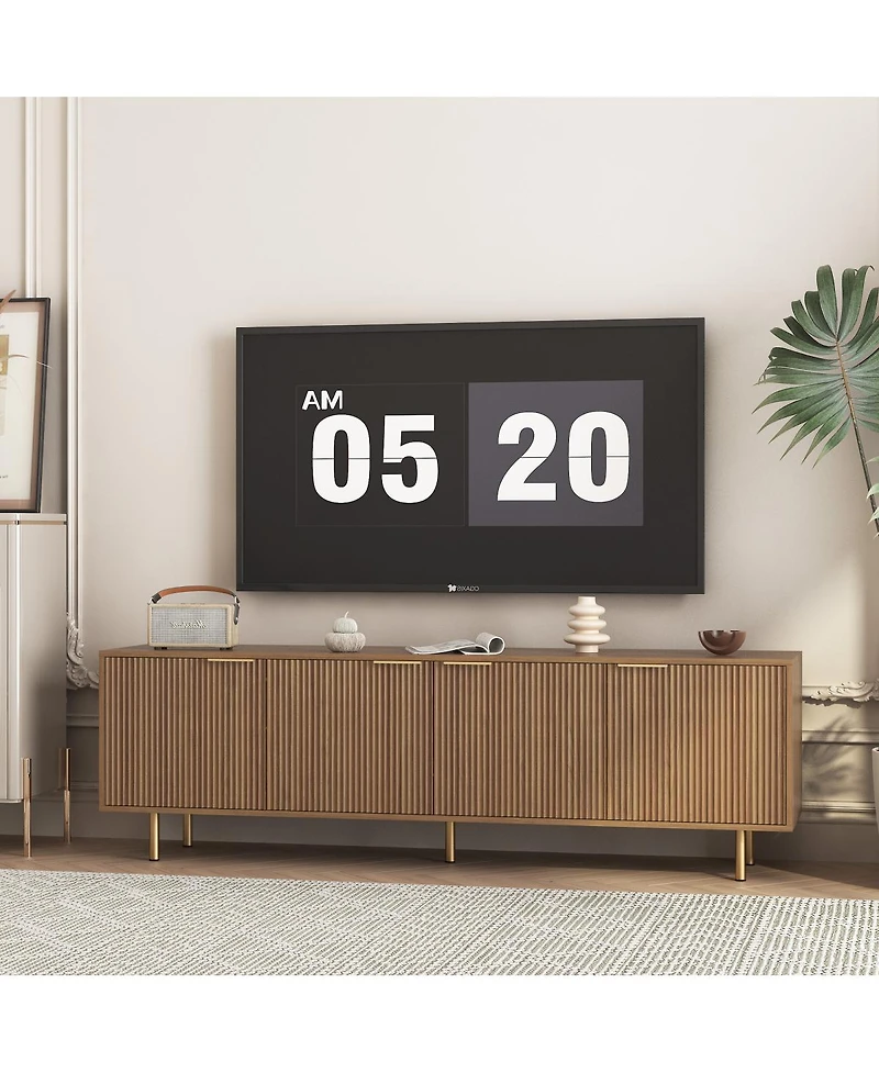 Streamdale Furniture Wood Modern Tv Stand Entertainment Center with Storage Doors, Media Cabinet