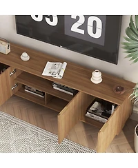Streamdale Furniture Wood Modern Tv Stand Entertainment Center with Storage Doors, Media Cabinet