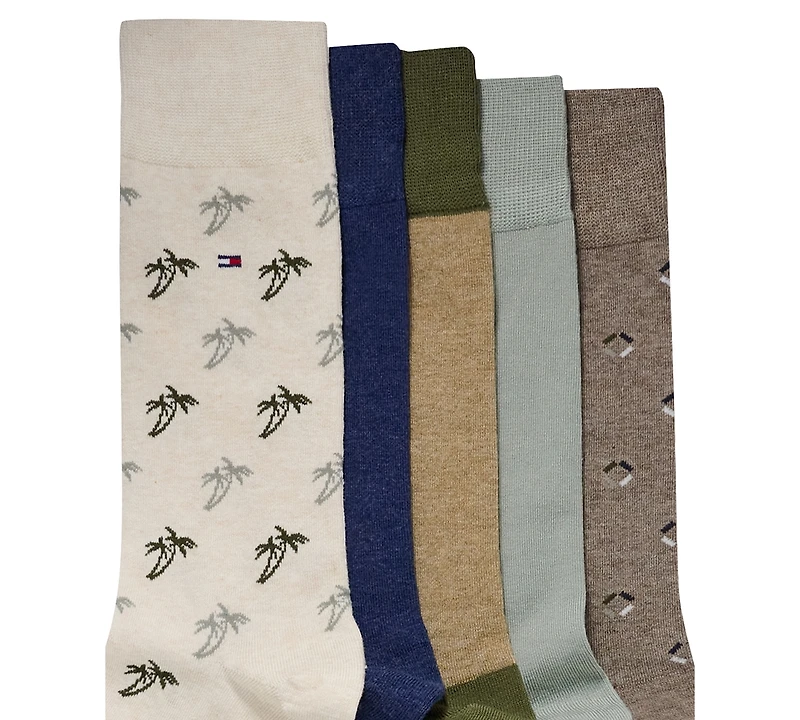 Tommy Hilfiger Men's Dress Soft Stretch Crew Socks, 5-Pack