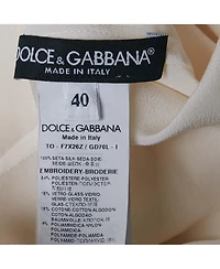 Pre-Owned Dolce & Gabbana Women's Cream I Love Italy Silk Top