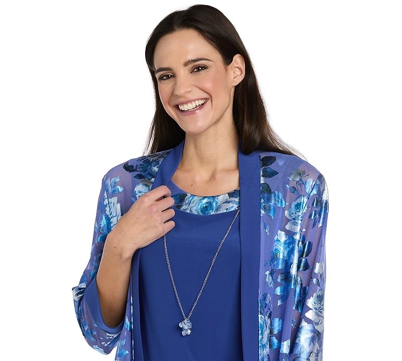 R & M Richards Petite Foil Jacket Dress, 2-Piece Set