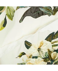 Pre-Owned Dolce & Gabbana Womens Cream Floral Print Silk Applique Detail Short Dress