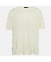Pre-Owned Dolce & Gabbana Men's Cream Jersey Crewneck T-Shirt