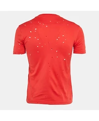 Pre-Owned Givenchy Men's Red Distressed Cotton Half Sleeve T-Shirt