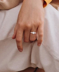 Macy's Moissanite (1-3/8 ct. t.w.) Princess Ring Sterling Silver