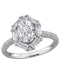 Macy's Moissanite (2-1/4 ct. t.w.) Multi-Cluster Ring in Sterling Silver