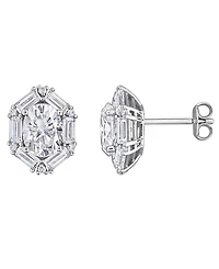 Macy's Moissanite (4-3/8 ct. t.w.) Cluster Earrings in Sterling Silver