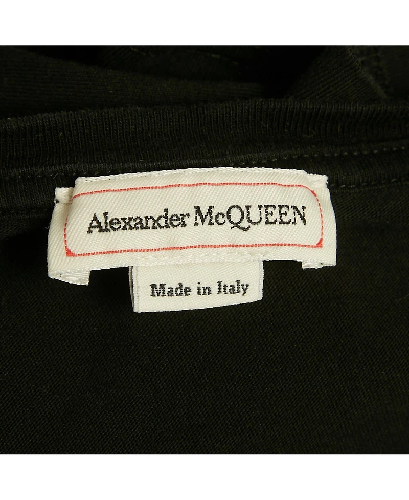 Pre-Owned Alexander Mcqueen Men's Black Graffiti Logo Printed Cotton T-Shirt