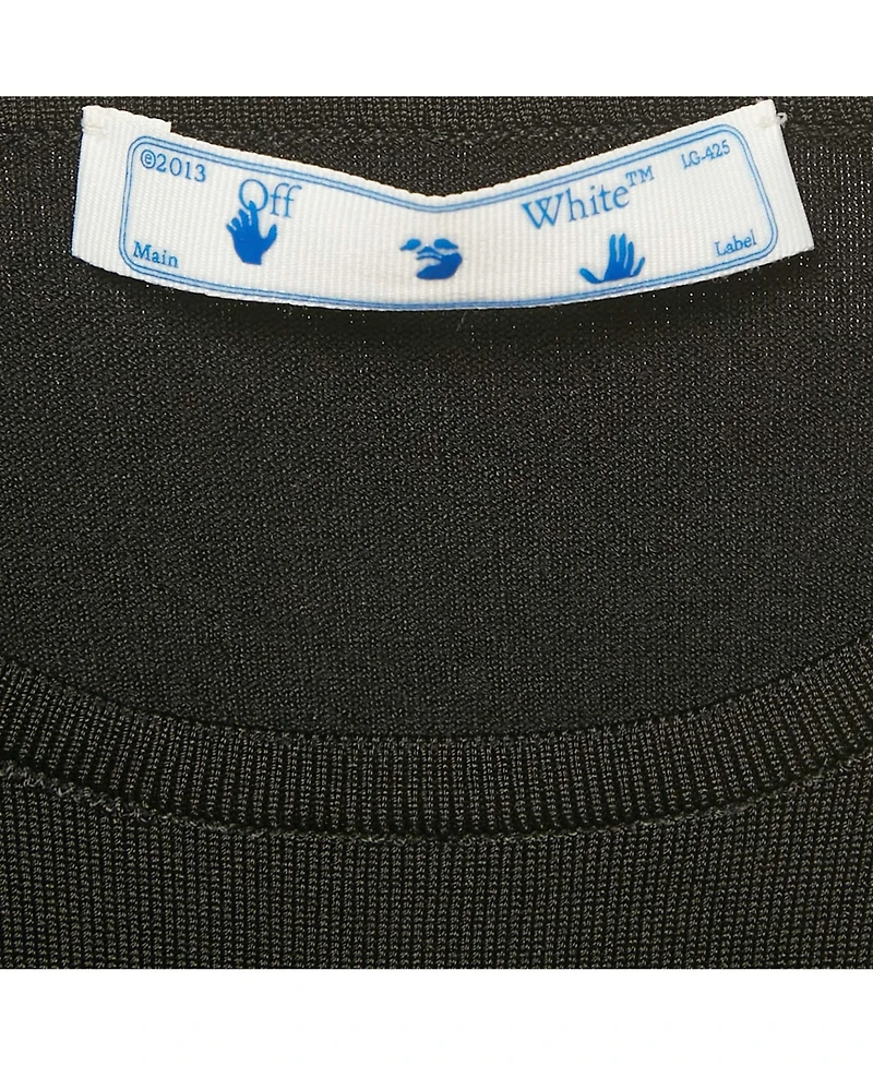 Pre-Owned Off-White Women's Black Rib Knit Back Open Fitted Top